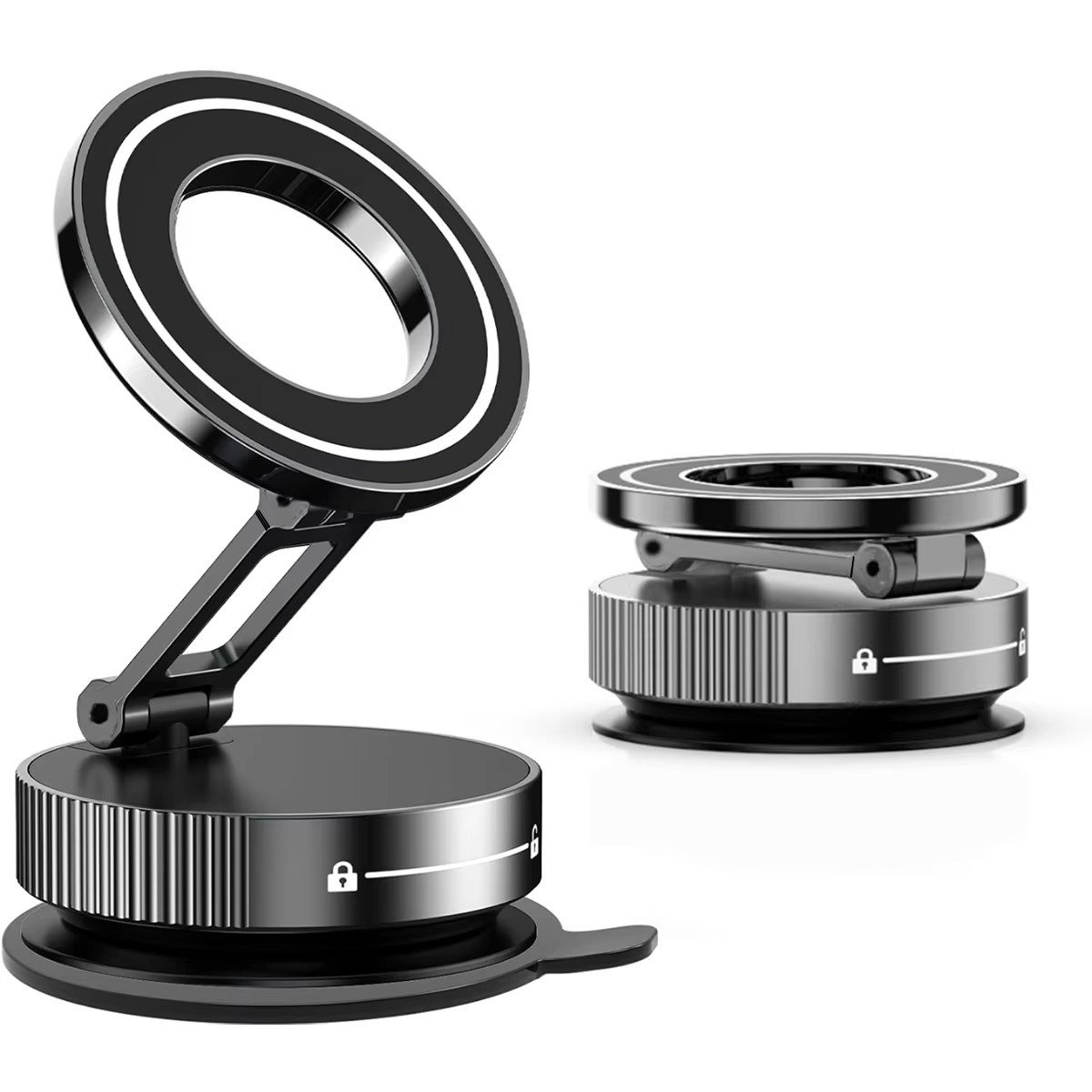 حامل هاتف بكأس شفط مغناطيسي لـ Magsafe 360 ° حامل هاتف السيارة المغناطيسي القابل للتعديل بحجم الجيب، حامل سيارة قابل للطي