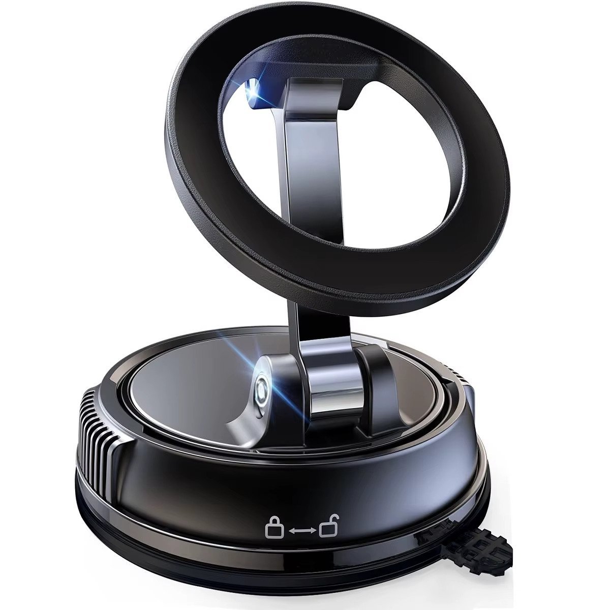 حامل هاتف بكأس شفط مغناطيسي لـ Magsafe 360 ° حامل هاتف السيارة المغناطيسي القابل للتعديل بحجم الجيب، حامل سيارة قابل للطي - الصورة 8