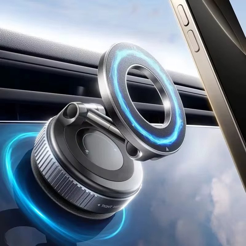حامل هاتف بكأس شفط مغناطيسي لـ Magsafe 360 ° حامل هاتف السيارة المغناطيسي القابل للتعديل بحجم الجيب، حامل سيارة قابل للطي - الصورة 16