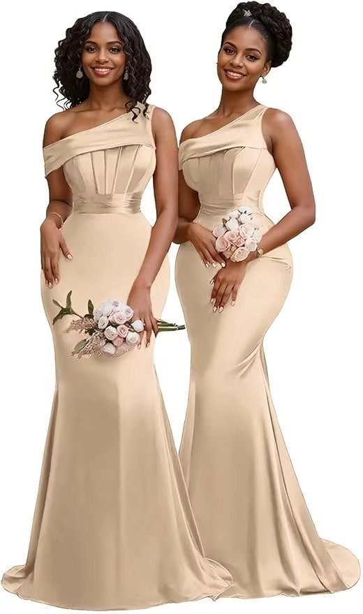 فساتين وصيفات العروس بتصميم حورية البحر بكتف واحد باللون البرتقالي، فساتين رسمية لحفلات الزفاف، فساتين سهرة وحفلات التخرج 2026 قابلة للتخصيص - الصورة 13